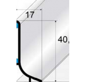 AL Soklový hliníkový profil E07 INOX výška 40mm délka 270cm Q63-2707 2