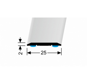 AL přechod 25 mm Küberit 442 plochý samolepící platinium kartáč F1G délka 300cm